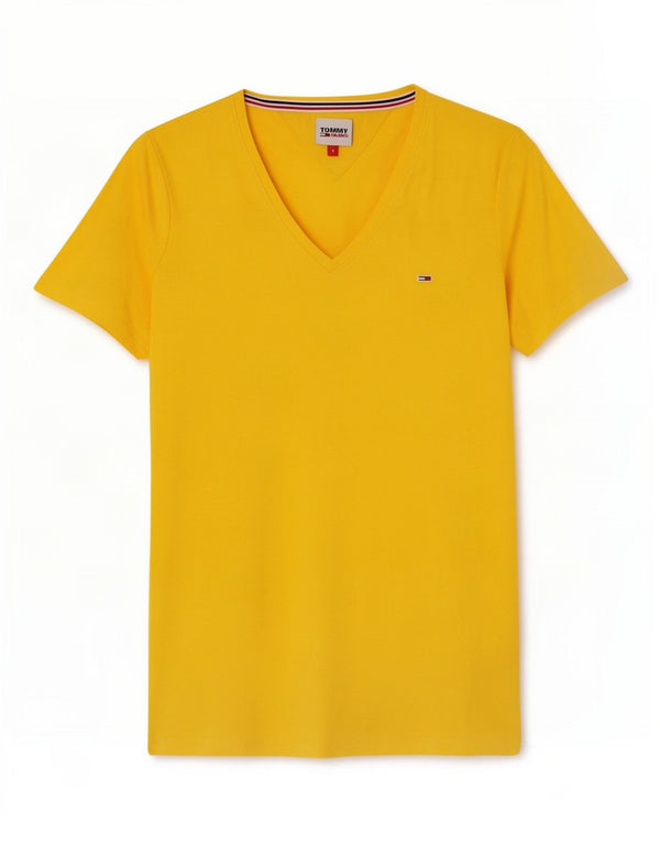 Tommy Hilfiger Womens T-Shirt Top UK 10 Small Yellow