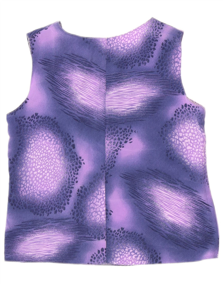 Bluză Vintage fără mâneci pentru femei IT 44 Medium Purple Spotted