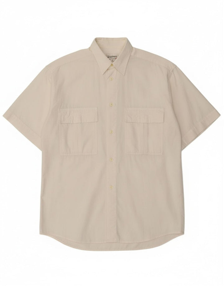 Cămașă cu mânecă scurtă pentru bărbați Stefanel, bumbac alb mediu