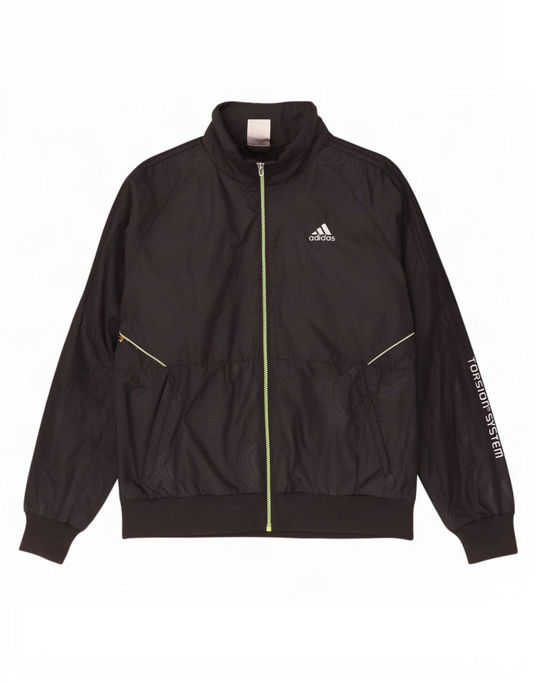 Jachetă de top pentru trening grafic Adidas pentru bărbați, poliester mediu negru