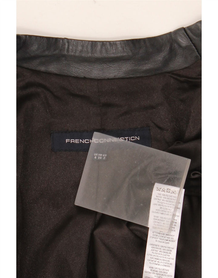 French Connection Jachetă pentru femei Crop Biker UK 6 XS Poliuretan negru