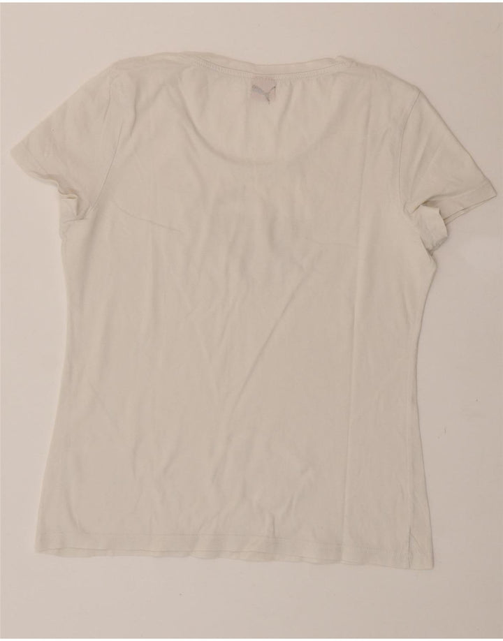 PUMA Womens Graphic T-Shirt Top UK 14 Large White Vintage Puma and Second-Hand Puma from Messina Hembry 