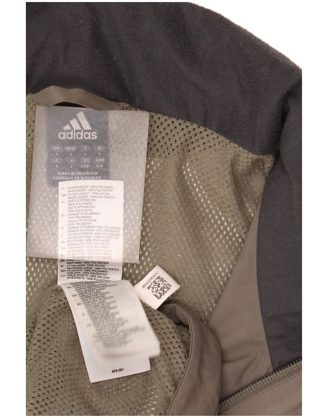 Jachetă de ploaie Adidas pentru bărbați UK 40 Large Khaki Nylon