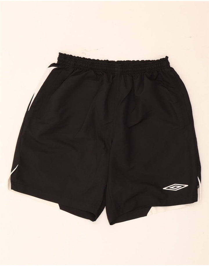 Umbro Mens Sport Shorts Large Black Colourblock Polyester