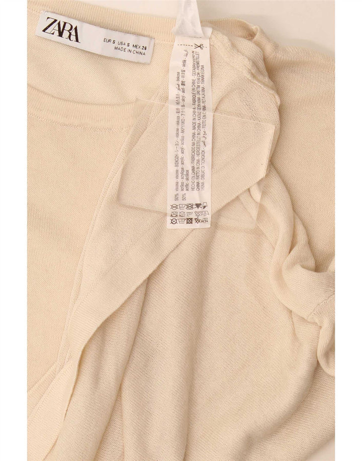 Tricou supradimensionat pentru femei Zara UK 10 Small din viscoză albă