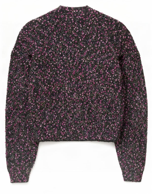 Pulover cardigan vintage pentru femei UK 14 Medium Black Flecked