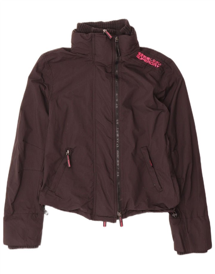 Superdry Windcheater Graphic Windbreaker Jacket pentru femei UK 12 Medium Black