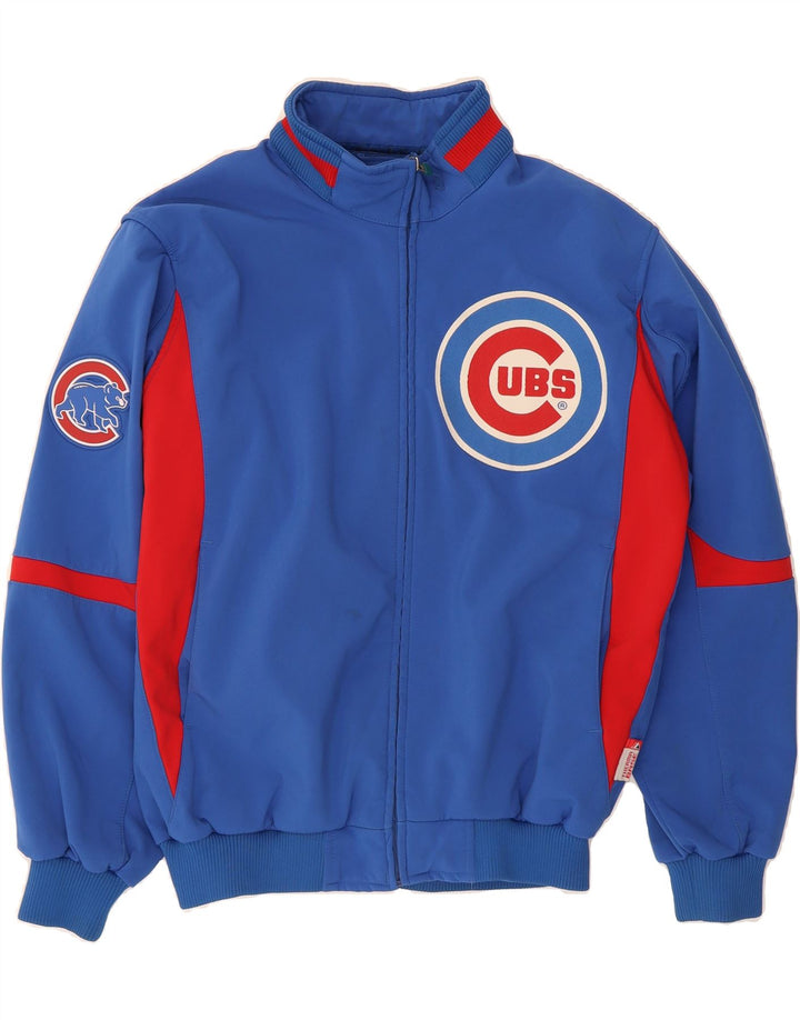 MAJESTIC Mens Graphic Tracksuit Top Jacket Large Blue Polyester Vintage Majestic and Second-Hand Majestic from Messina Hembry 