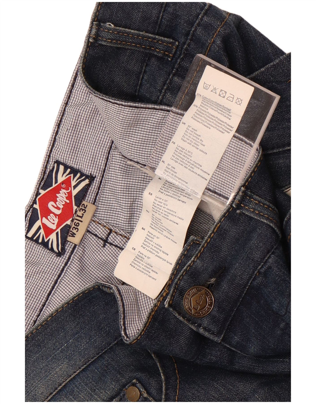 Blugi drepti pentru bărbați Lee Cooper W36 L32 Bumbac albastru