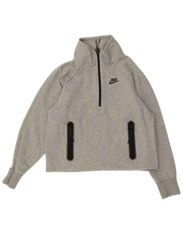 Pulover oversize crop NIKE pentru femei UK 10 mic, gri, pete