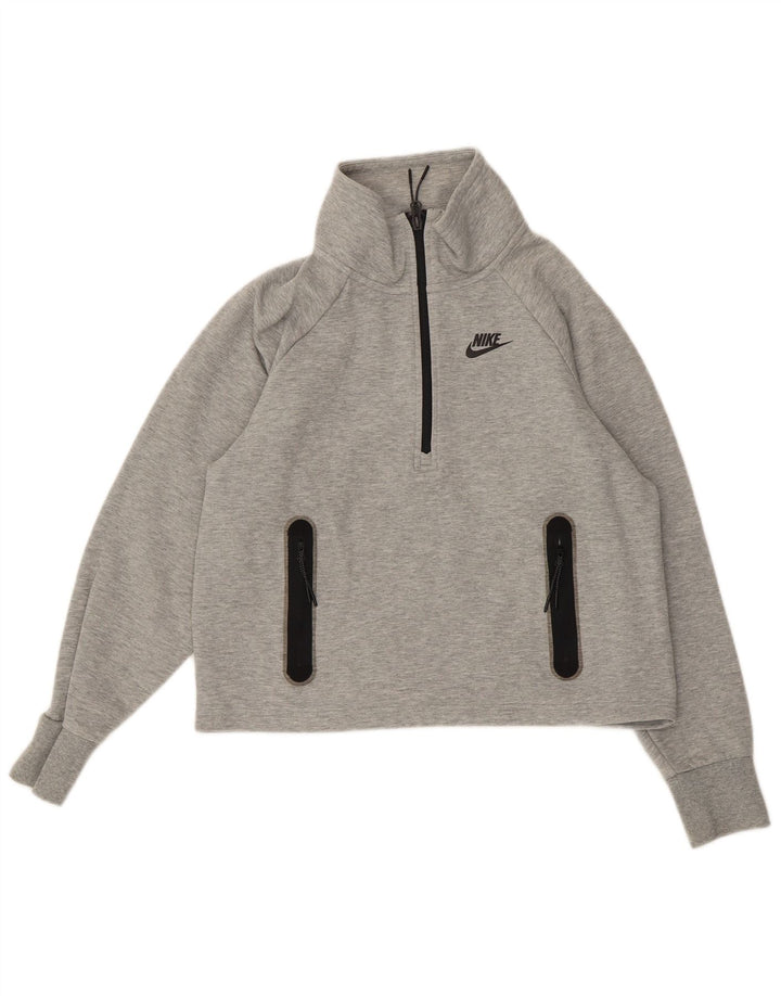 Pulover oversize crop NIKE pentru femei UK 10 mic, gri, pete