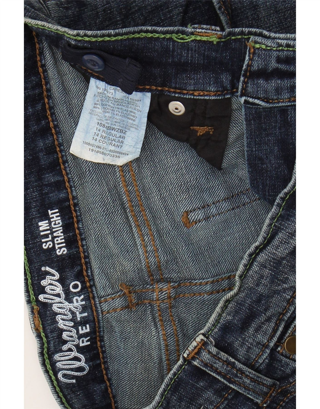 WRANGLER Blugi retro subțiri drepte pentru băieți 13-14 ani W26 L29 albastru bumbac