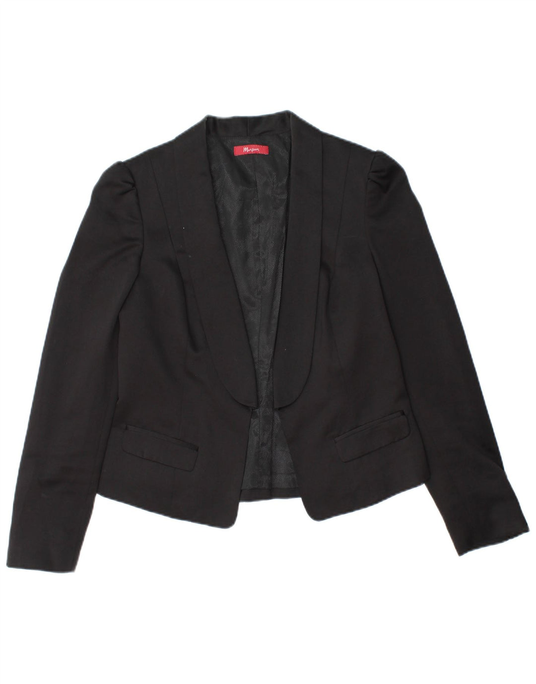 MONSOON Jachetă pentru femei Crop Open Blazer UK 10 Poliester negru mic