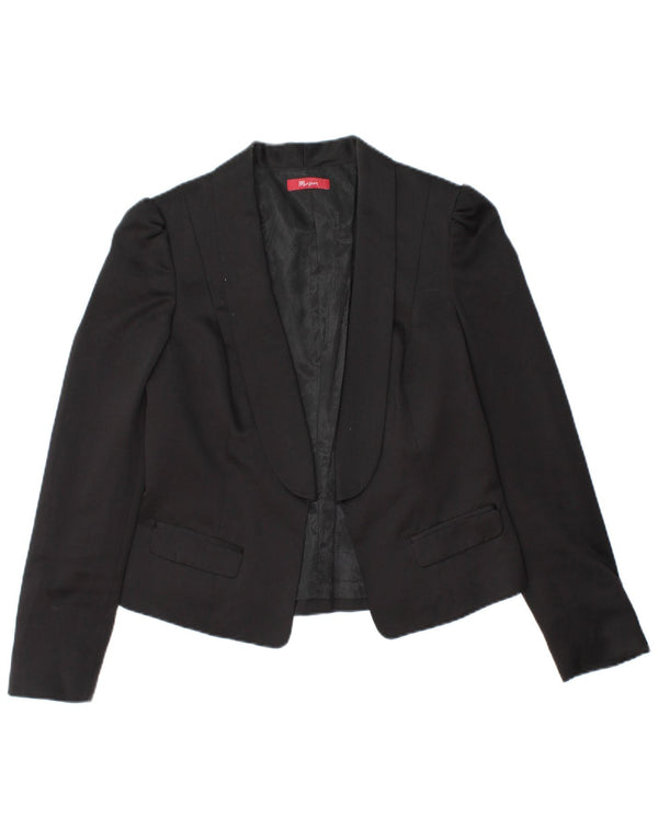 MONSOON Jachetă pentru femei Crop Open Blazer UK 10 Poliester negru mic
