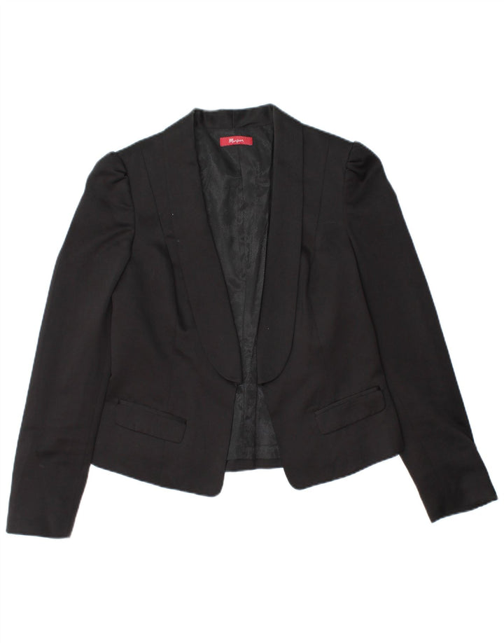 MONSOON Jachetă pentru femei Crop Open Blazer UK 10 Poliester negru mic