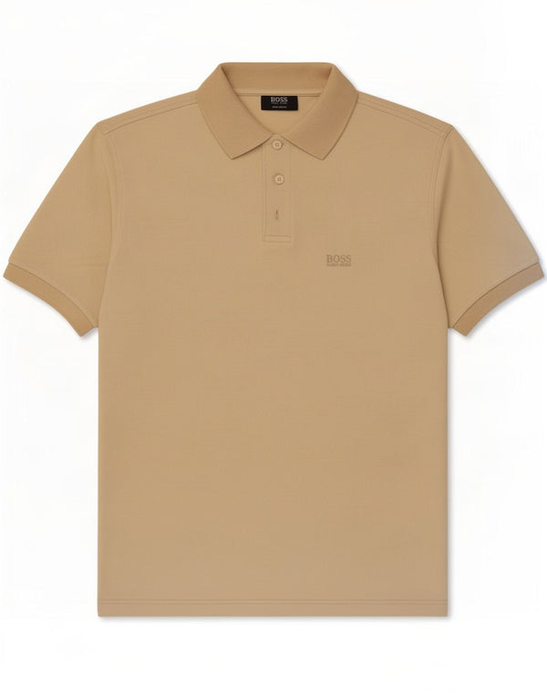 Cămașă polo Hugo Boss pentru bărbați, mare, bej, bumbac