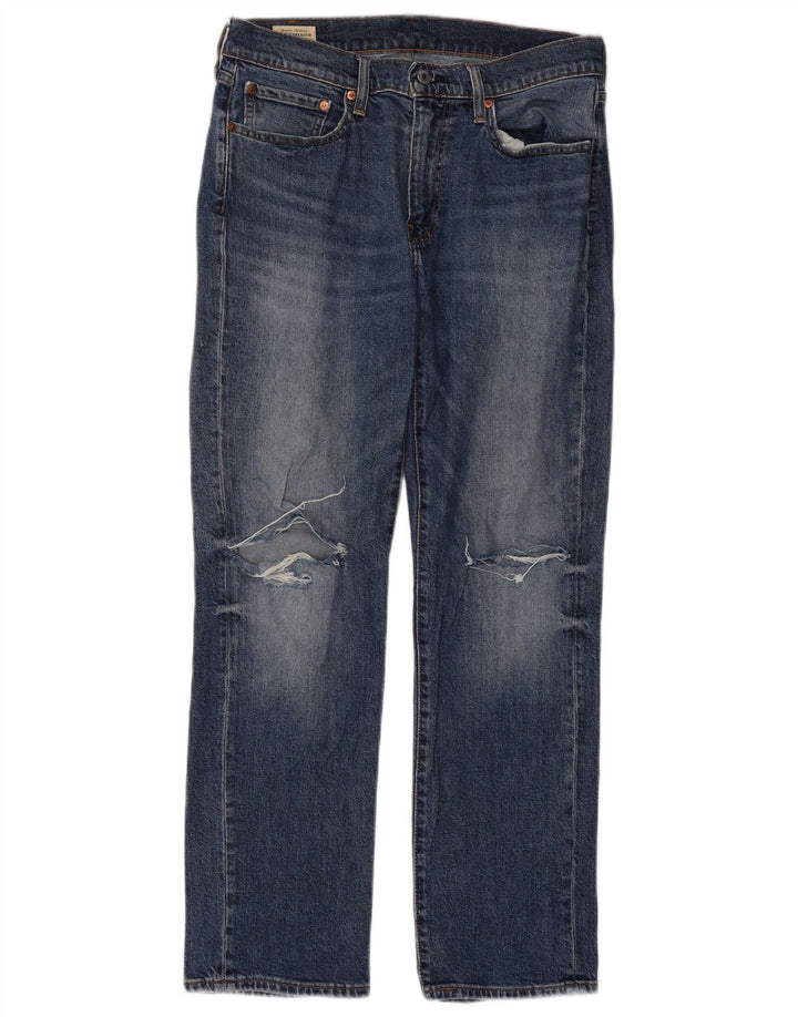 Blugi drepți distressed 514 Levi's pentru bărbați L32 L30 Bumbac albastru