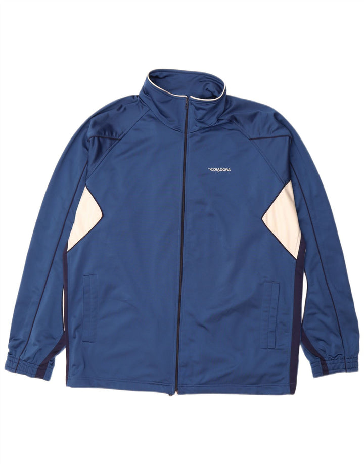 Jachetă de trening pentru bărbați Diadora, 2XL, poliester color block, albastru