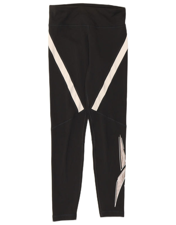 Leggings Reebok Speed Wick pentru femei UK 8/10 Small Black Colorblock Poliester