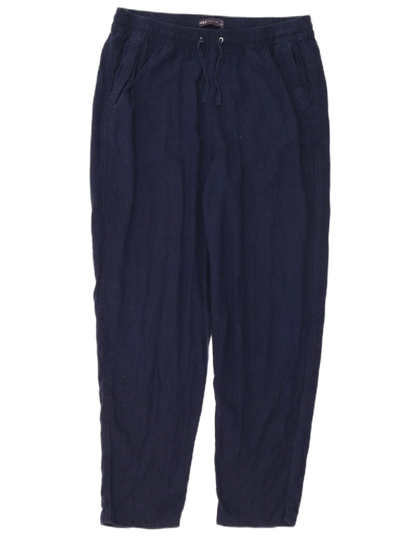 Pantaloni chino cu talie înaltă pentru femei Marks & Spencer UK 14 Large W32 L28 Bleumarin B