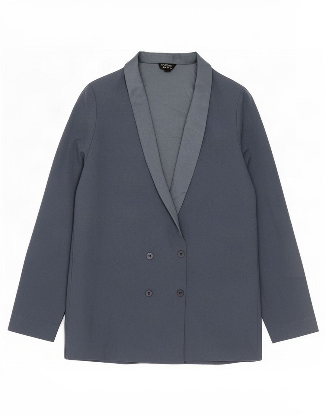 Jachetă pentru femei Topshop Blazer dublu piept UK 10 Poliester albastru mic