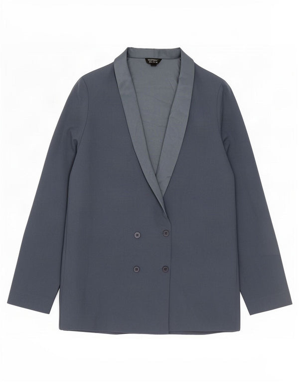Jachetă pentru femei Topshop Blazer dublu piept UK 10 Poliester albastru mic