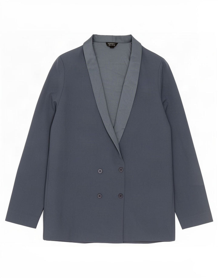 Jachetă pentru femei Topshop Blazer dublu piept UK 10 Poliester albastru mic