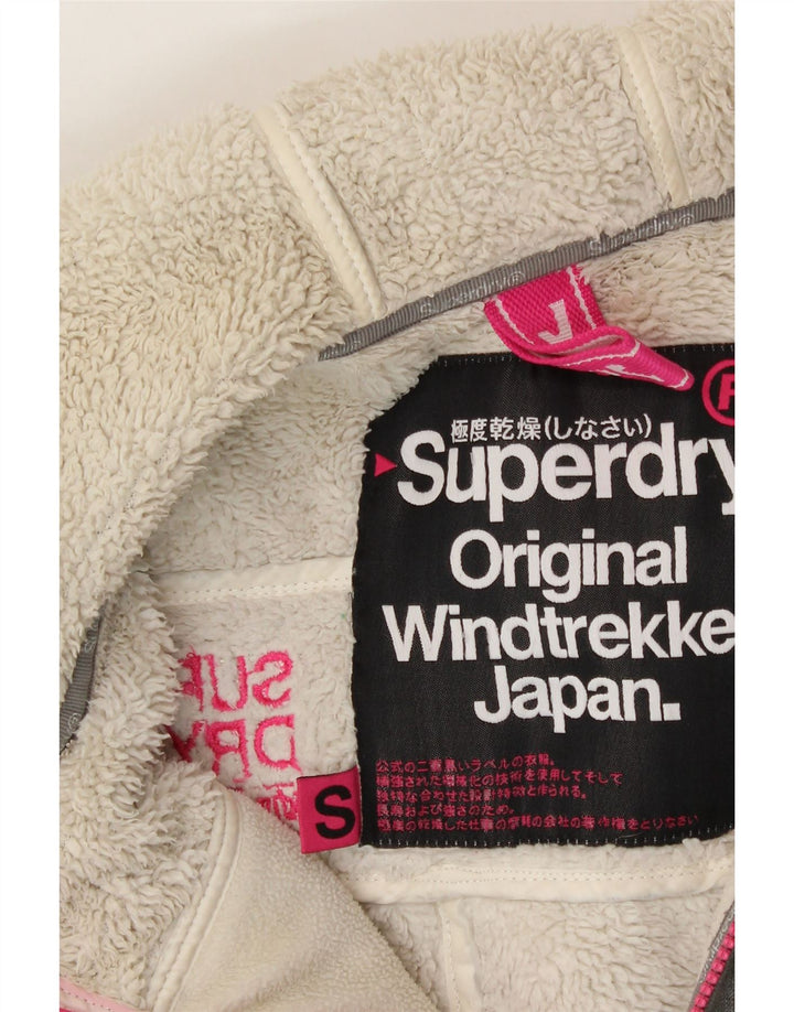 SUPERDRY Womens Windtrekker Hooded Windbreaker Jacket UK 10 Small Grey Vintage Superdry and Second-Hand Superdry from Messina Hembry 