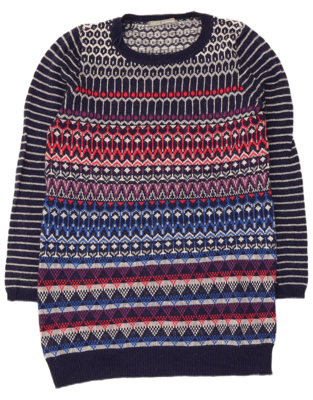 Pulover pentru femei Marks & Spencer cu decolteu triplu UK 12 mediu multicolor