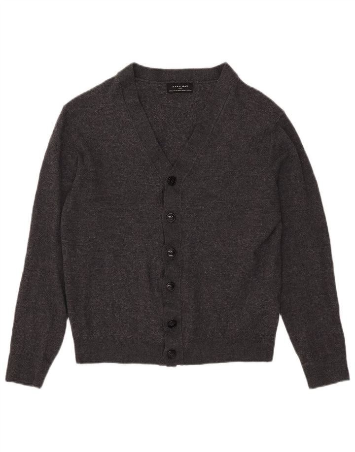 Pulover cardigan pentru bărbați Zara XL gri acrilic