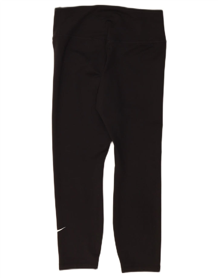 Leggings NIKE Dri Fit Capri pentru femei UK 12 Poliester mediu negru
