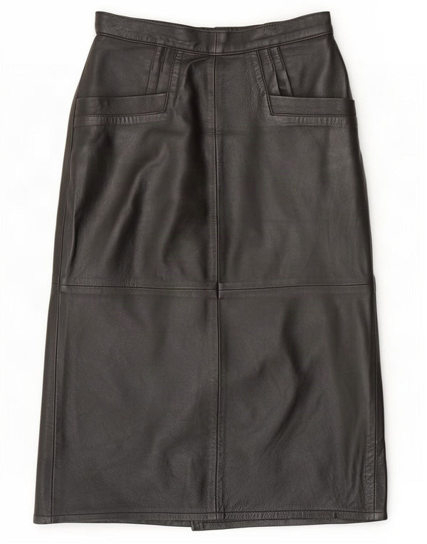 Fusta din piele Ruby pentru femei cu talie înaltă EU 38 Medium W28 Negru