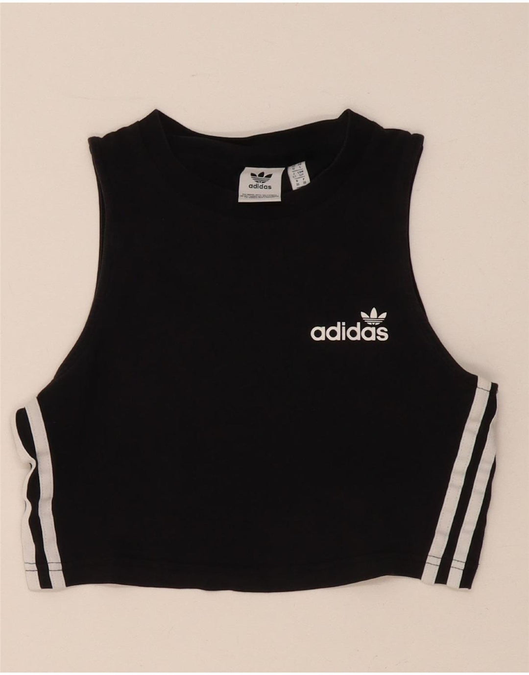 Vesta grafică pentru femei Adidas UK 10, bumbac negru mic