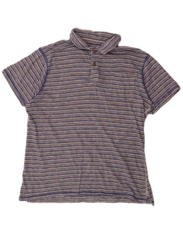 Tricou polo pentru bărbați Weird Fish, XL, bleumarin, bumbac cu dungi