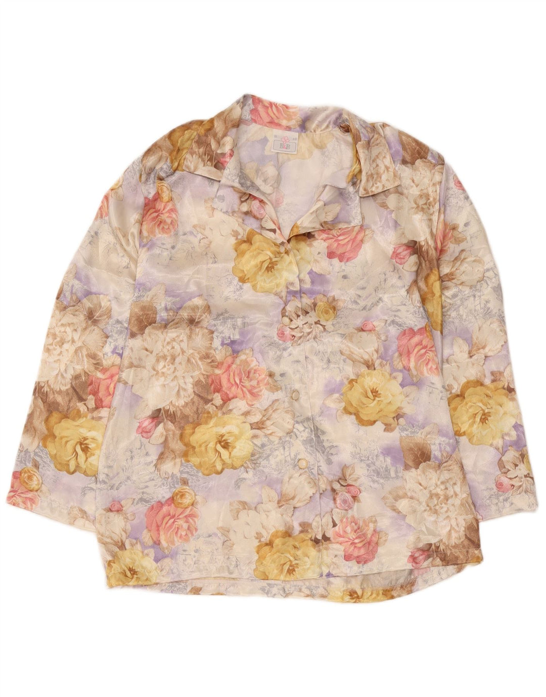 Cămașă cu mânecă lungă pentru femei Vintage IT 48 XL Multicolor Floral