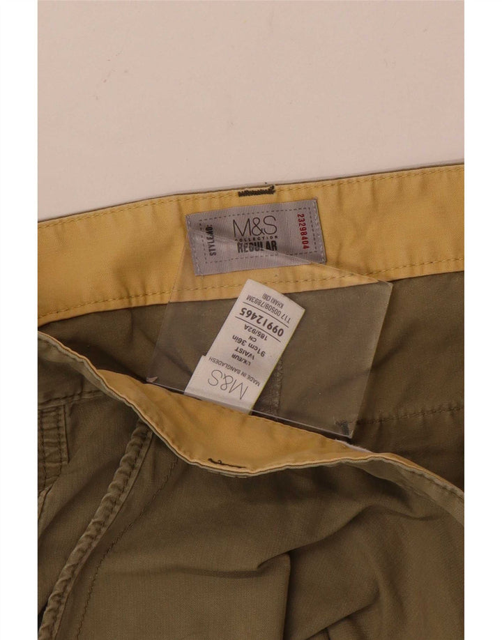Pantaloni scurți cargo Marks & Spencer, pentru bărbați, W36 Large, kaki, bumbac