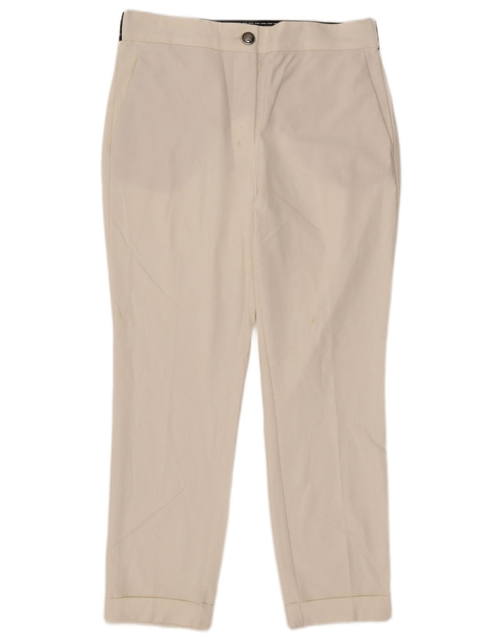Pantaloni chino slim pentru femei Zara L30 L27, alb, poliester