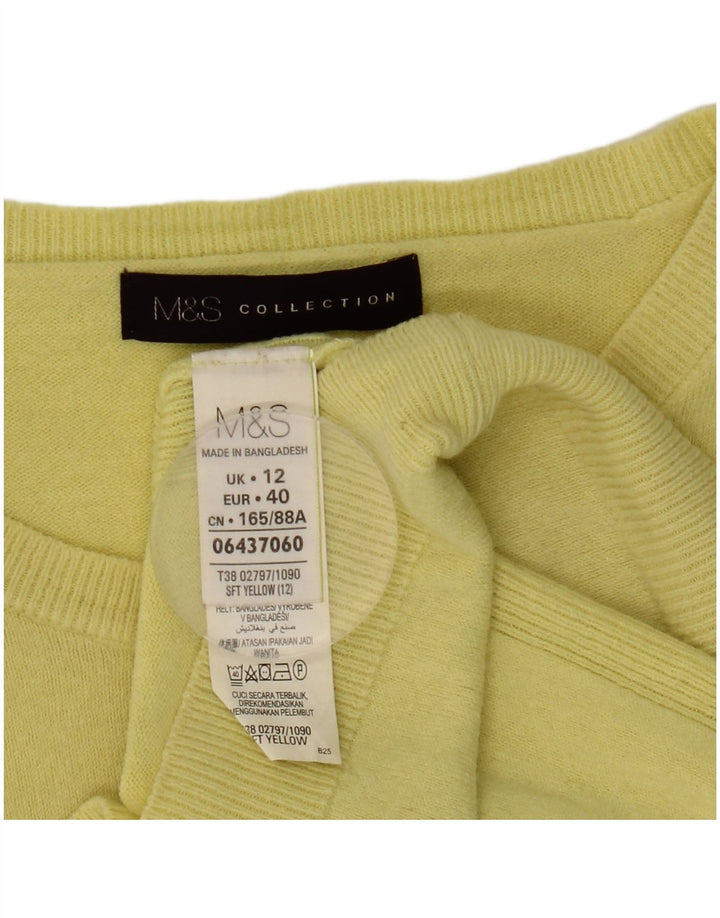 Pulover pentru femei Marks & Spencer cu decolteu triplu UK 12 Galben mediu