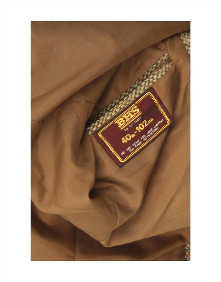 Jachetă pentru bărbați Harris Tweed, cu 2 nasturi, UK 40, lână mare, maro, în spinare