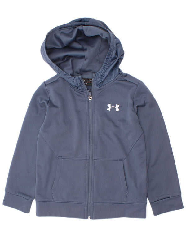 Pulover cu capota cu fermoar Under Armour pentru baieti 5-6 ani poliester bleumarin