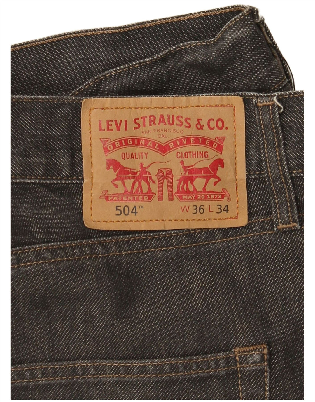 Blugi drepti pentru bărbați Levi's 504 W36 L34 gri