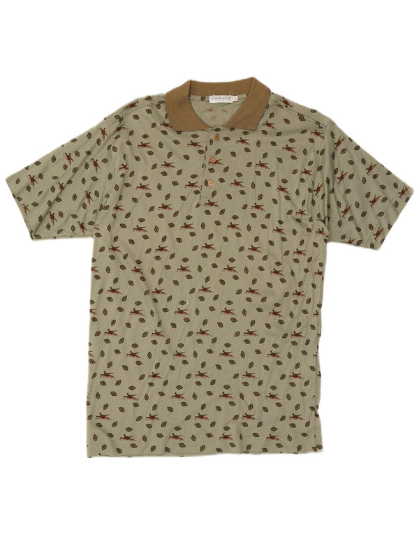 Tricou polo Cacharel pentru bărbați cu model abstract, bumbac kaki mare