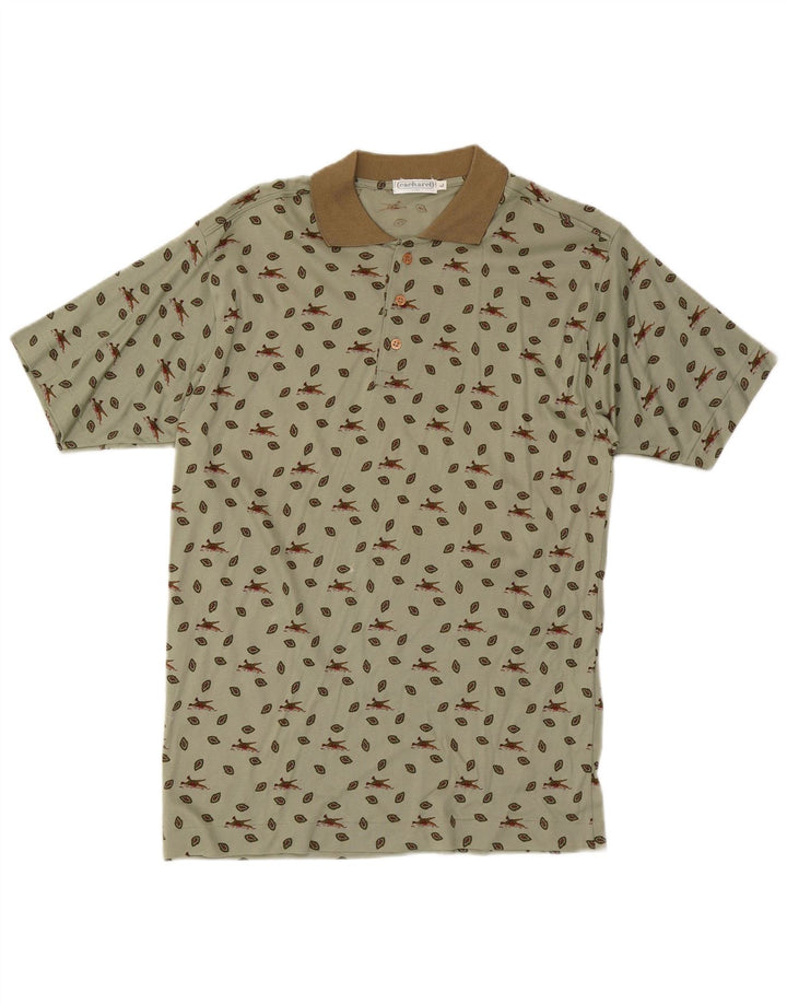 Tricou polo Cacharel pentru bărbați cu model abstract, bumbac kaki mare