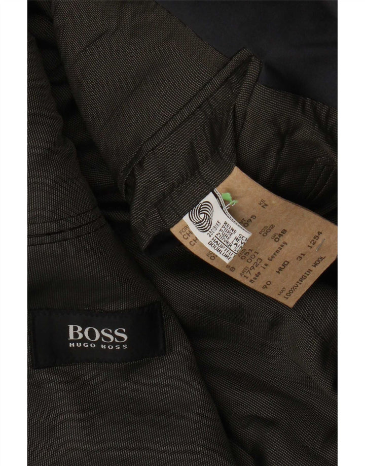 Jachetă pentru bărbați Hugo Boss cu 3 nasturi EU 48 Lână virgină, albastru bleumarin mediu
