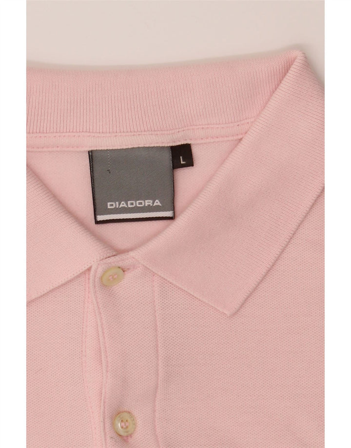 DIADORA Mens Polo Shirt Large Pink Cotton Vintage Diadora and Second-Hand Diadora from Messina Hembry 