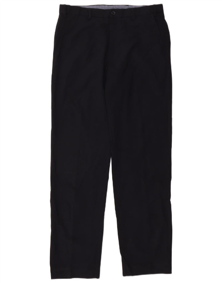 Pantaloni de costum obișnuiți, drepti, pentru bărbați, Marks & Spencer, L34 L33, bleumarin