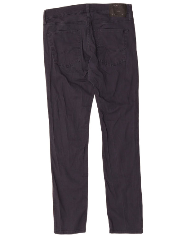 Pantaloni casual drepti pentru bărbați Jack & Jones L32 L32 Bumbac bleumarin
