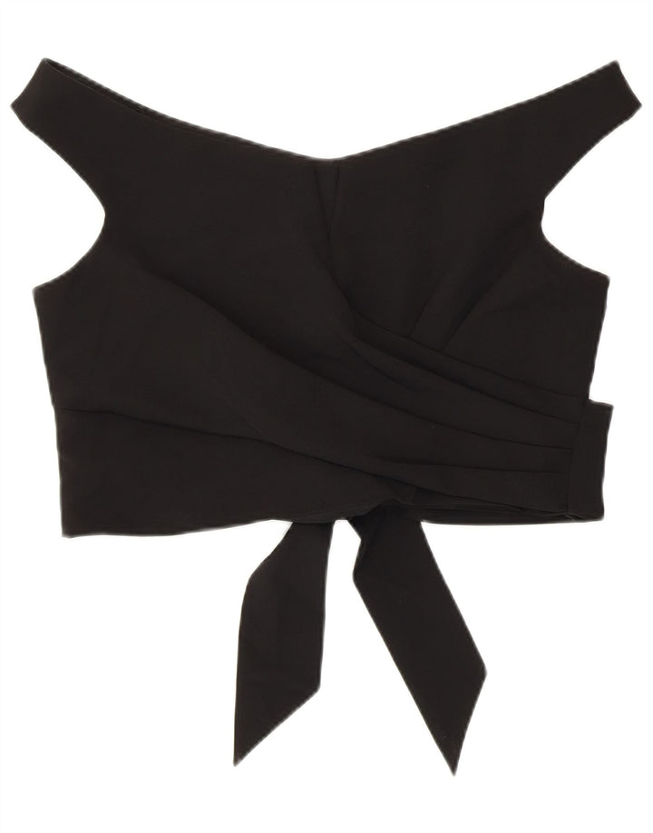 Coasta pentru femei Crop Off Shoulder UK 16 Poliester negru mare