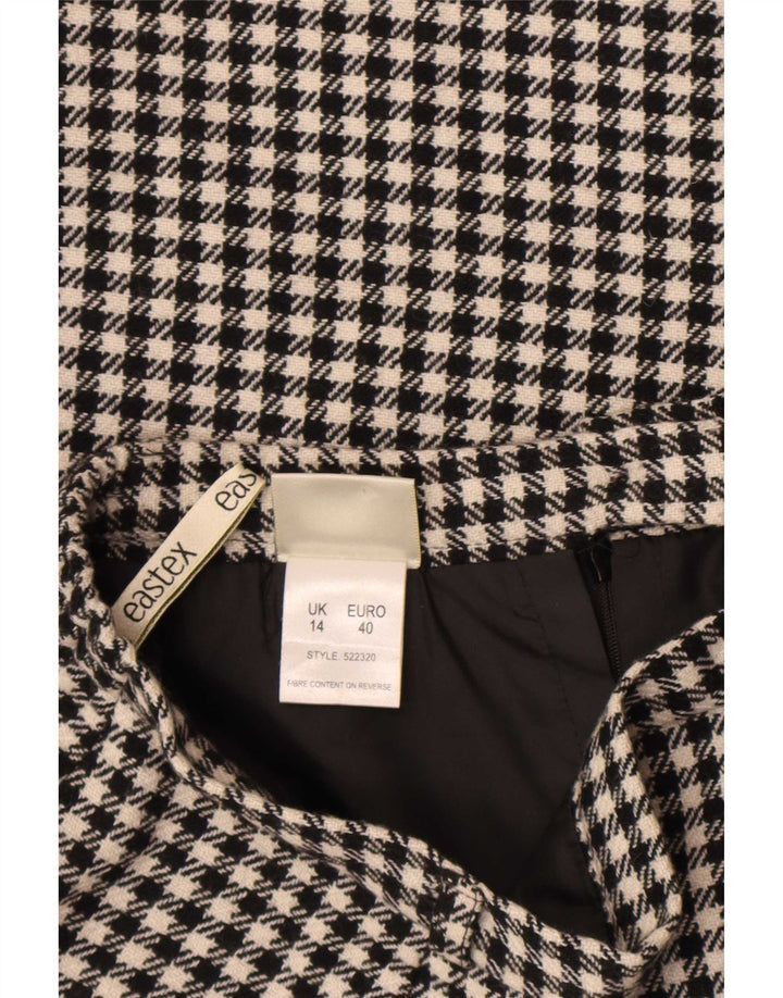 Fusta midi pentru femei Eastex UK 14 Medium W30 Lână neagră cu picior de gală