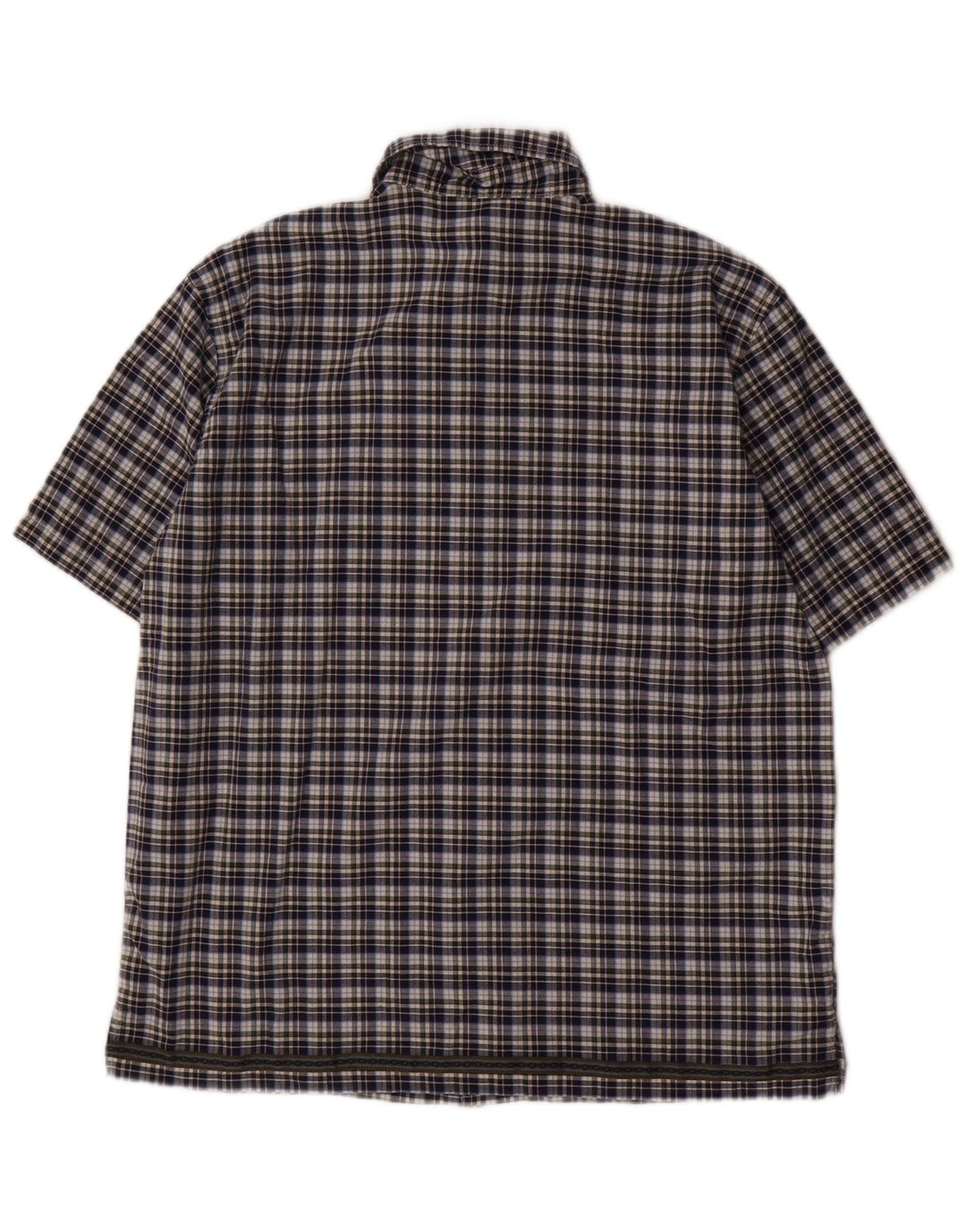 Camasa cu maneca scurta pentru baieti BENETTON 11-12 ani XL bleumarin din bumbac cu carouri